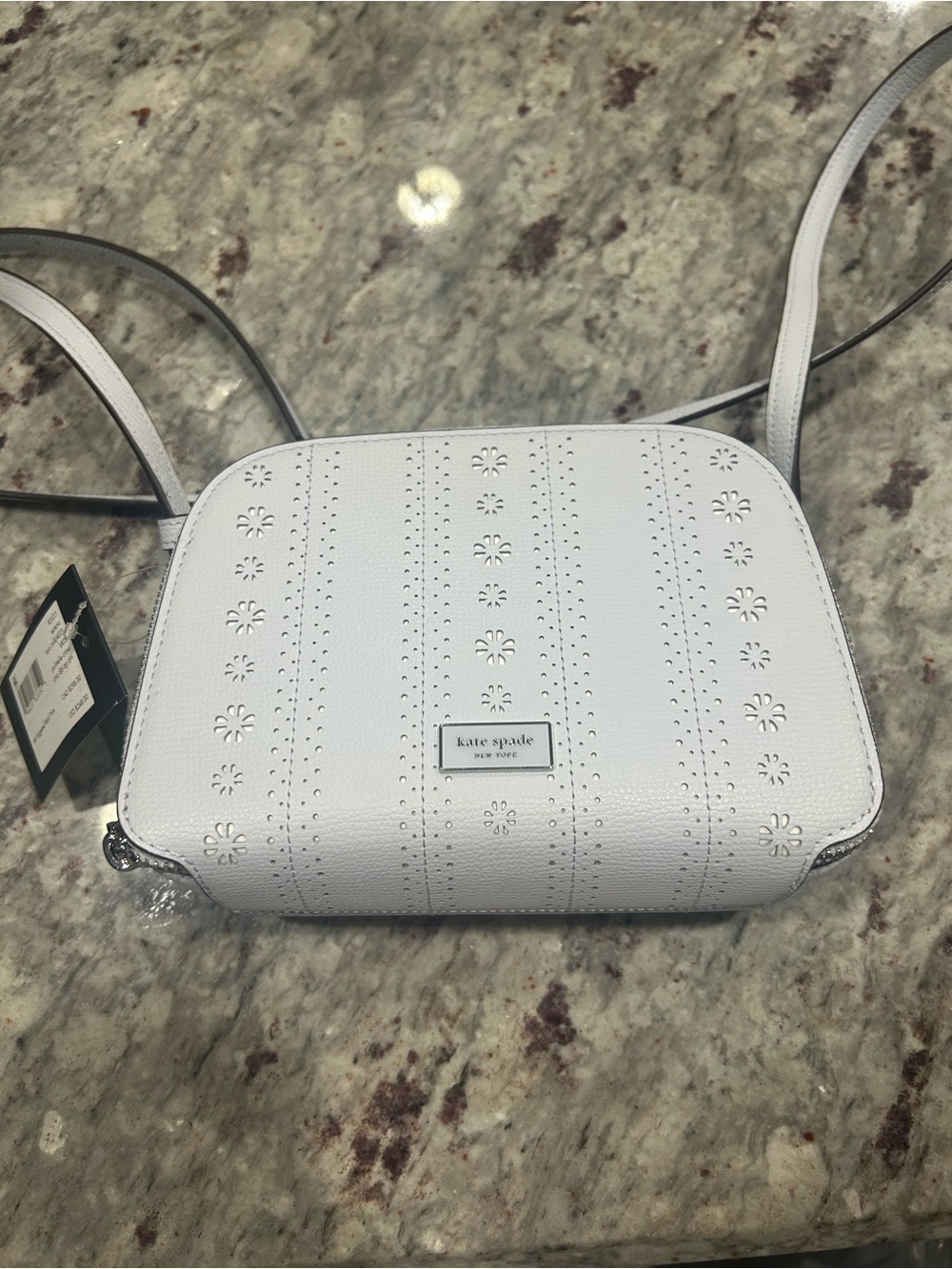 Kate Spade Serena Perforated Crossbody Bag in Pale Blue (Taro Milk)